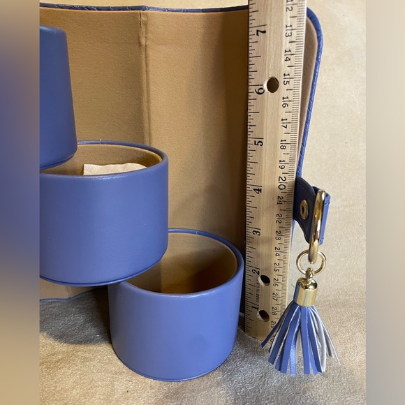 Vlando Viaggio Small Jewelry Travel Case with Tassel Periwinkle Purple Embossed - Picture 3 of 6